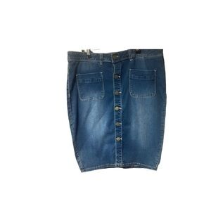 YMI‎ Denim Button Front Skirt